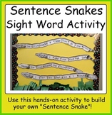 Sentence Snakes writing activity using common sight words