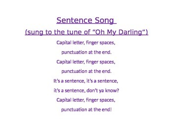 Preview of Sentence Song