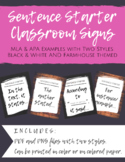 Sentence Starter Classroom Signs (two styles)