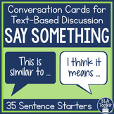 Say Something Sentence Starters Reading Comprehension Resp