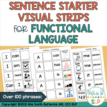 Preview of Sentence Starter Visual Strips for Functional Language | Speech Therapy
