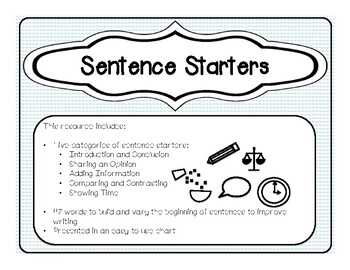 sentence starters for comparison essay