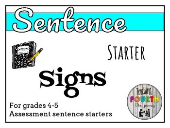 Preview of Sentence Starters | Assessment & Non-Assessment use