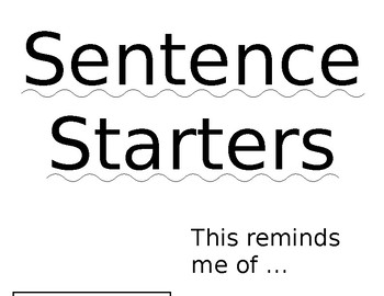 Preview of Sentence Starters Bullitan Board