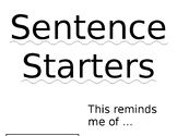 Sentence Starters Bullitan Board
