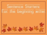 Sentence Starters: For the beginning writer