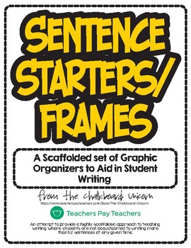 Preview of Writing: Sentence Starters for Scaffolded Paragraphs & Essays- Upper Elem.+