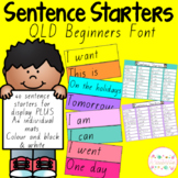 Sentence Starters - Queensland Beginners Font