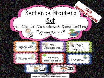 Preview of Sentence Starters Set for Student Discussions and Conversations CCSS