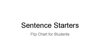 Preview of Sentence Starters for Conversations
