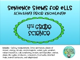 Sentence Stems 4th Grade Science for English Language Learners