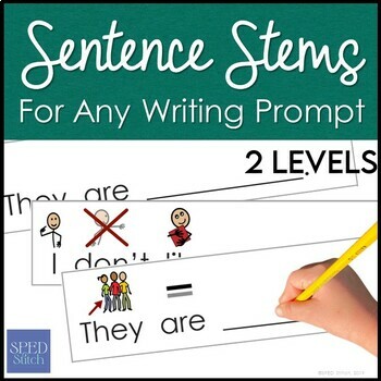 Preview of Sentence Stems - Starters with Visual Supports for Any Writing Prompt