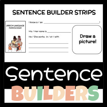 Preview of Sentence Stems for ELLs | Sentence Building Activity: People at School