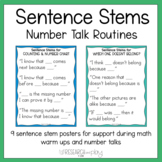 Sentence Stems for Number Talk Routines and Math Warm Ups