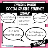 Sentence Stems for Social Studies in Spanish and English Bundle
