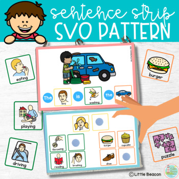 Preview of Sentence Strip SVO Pattern Adapted Flip book