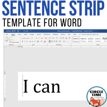 Preview of Printable Sentence Strip Template, Print on Sentence Strips