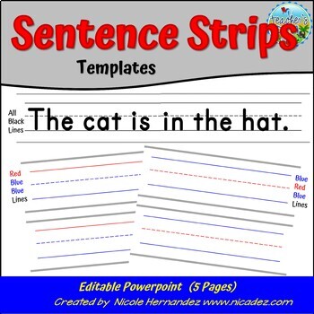 Preview of Sentence Strips EDITABLE Template