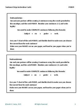 sentence strips spanish sentence structure practice the
