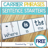 Sentence Strips Visuals for Speech Therapy | Sentence Expansion |  FREE