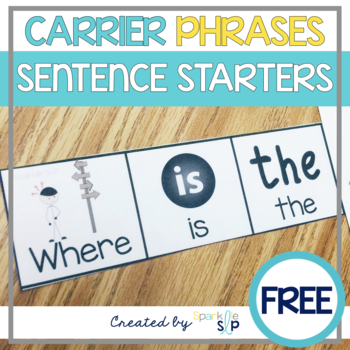 Preview of Sentence Strips Visuals for Speech Therapy | Sentence Expansion |  FREE