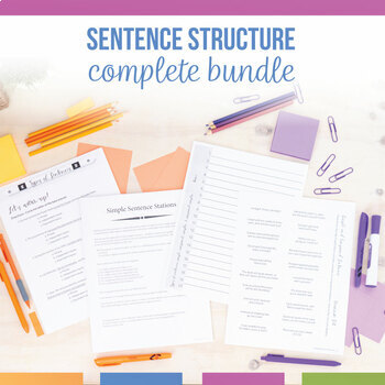 Preview of Sentence Structure Activities Bundle | Simple, Compound, Complex Sentences