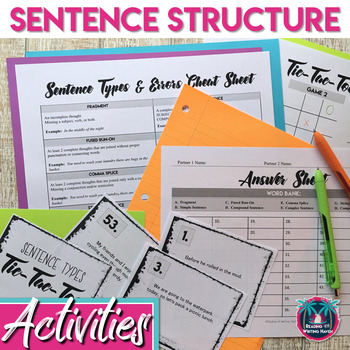 Preview of Sentence Structure Activities: Simple, Compound, Complex, Compound-Complex