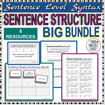 Preview of Sentence Structure BIG BUNDLE - Simple Compound Complex - with BONUS FILE