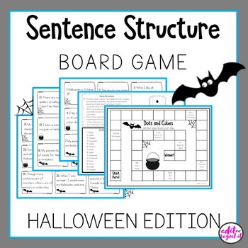 Preview of Sentence Structure Activity Board Game Halloween Edition Spooky Sentences