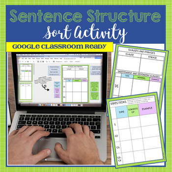 Preview of Sentence Structure Activities - Common Core Aligned Word Sort Phrases & Clauses