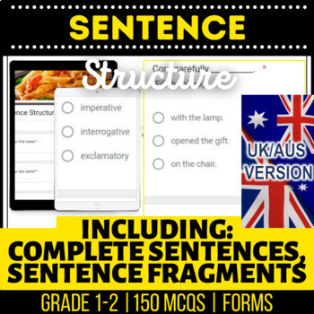 Preview of Sentence Structure Assessments Subjects of a Sentence, End Punctuation Grade 1-2