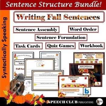 Preview of Sentence Structure Bundle - Write a Fall Sentence!