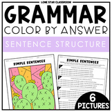 Sentence Structure Color By Answer - Simple, Compound, and