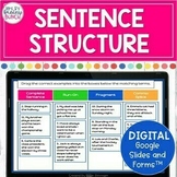 Sentence Structure Digital Activities | Distance Learning