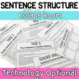 Sentence Structure Escape Room- Distance Learning Option
