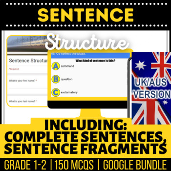 Preview of Sentence Structure Fillables, Editable Presentations, Forms UK/AUS Spelling