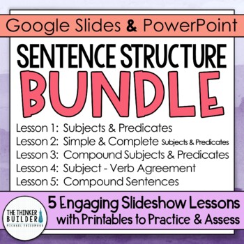 Preview of Sentence Structure, Grammar: 5 Lesson BUNDLE [Google Slides & PowerPoint]