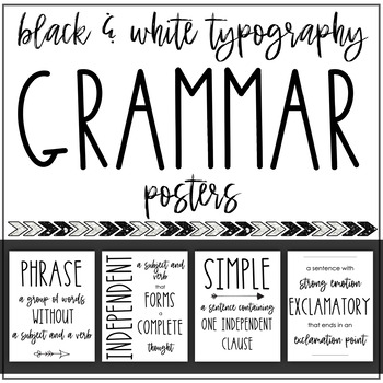 Preview of Sentence Structure Grammar Posters Phrases, Clauses, Sentence Types, & More!
