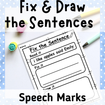 Preview of Speech Marks Worksheets Sentence Structure Grammar 1st Grade 2nd Grade