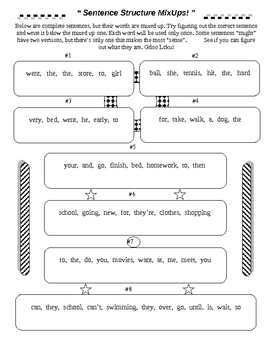 Preview of Sentence Structure MixUps!