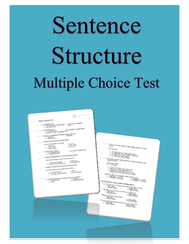 Preview of Sentence Structure Multiple Choice Test