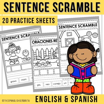 Preview of Sentence Structure Practice for Beginners (Bilingual: English & Spanish)