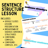 Sentence Structure Presentation/Lesson Google Slides (Comp