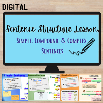 Sentence Structure: Simple, Compound, & Complex Sentence Lesson *Google ...