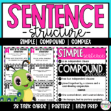 Sentence Structure Task Cards - Simple, Compound, & Complex