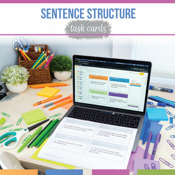 Preview of Sentence Structure Task Cards | Task Cards for Sentence Structure