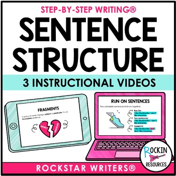 Preview of Sentence Writing Videos WITH COMPLETE SENTENCES, FRAGMENTS, RUN-ONS