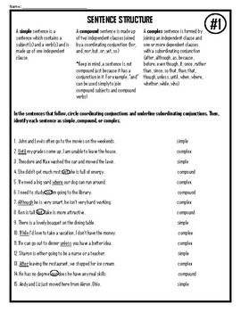 Sentence Structure Worksheets by Kelli Lovingfoss | TpT