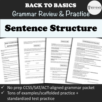 Preview of Sentence Structure Worksheets - Grammar Review and Practice