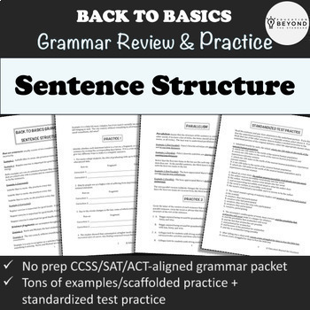 Preview of Sentence Structure Worksheets - Grammar Review and Practice - Digital 